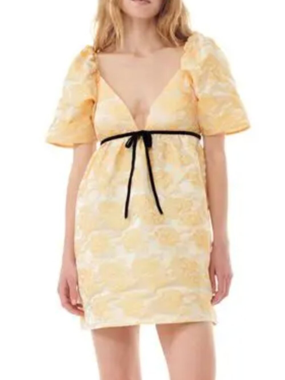 Botanical Jacquard Mini Dress